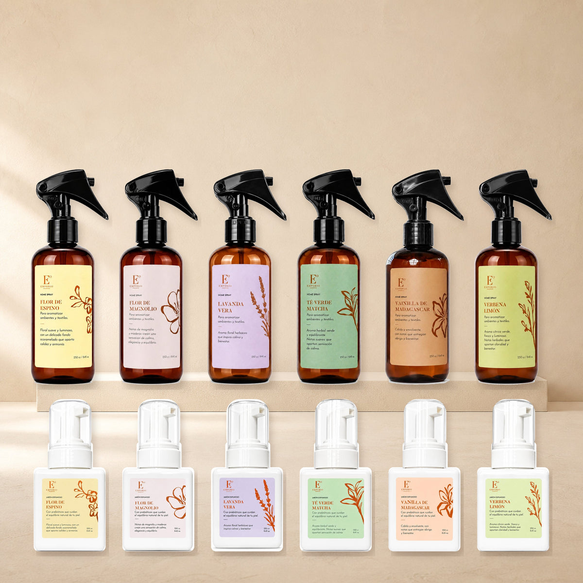Súper Pack Emporio Orgánika con seis Home Sprays y seis Jabones Espumosos