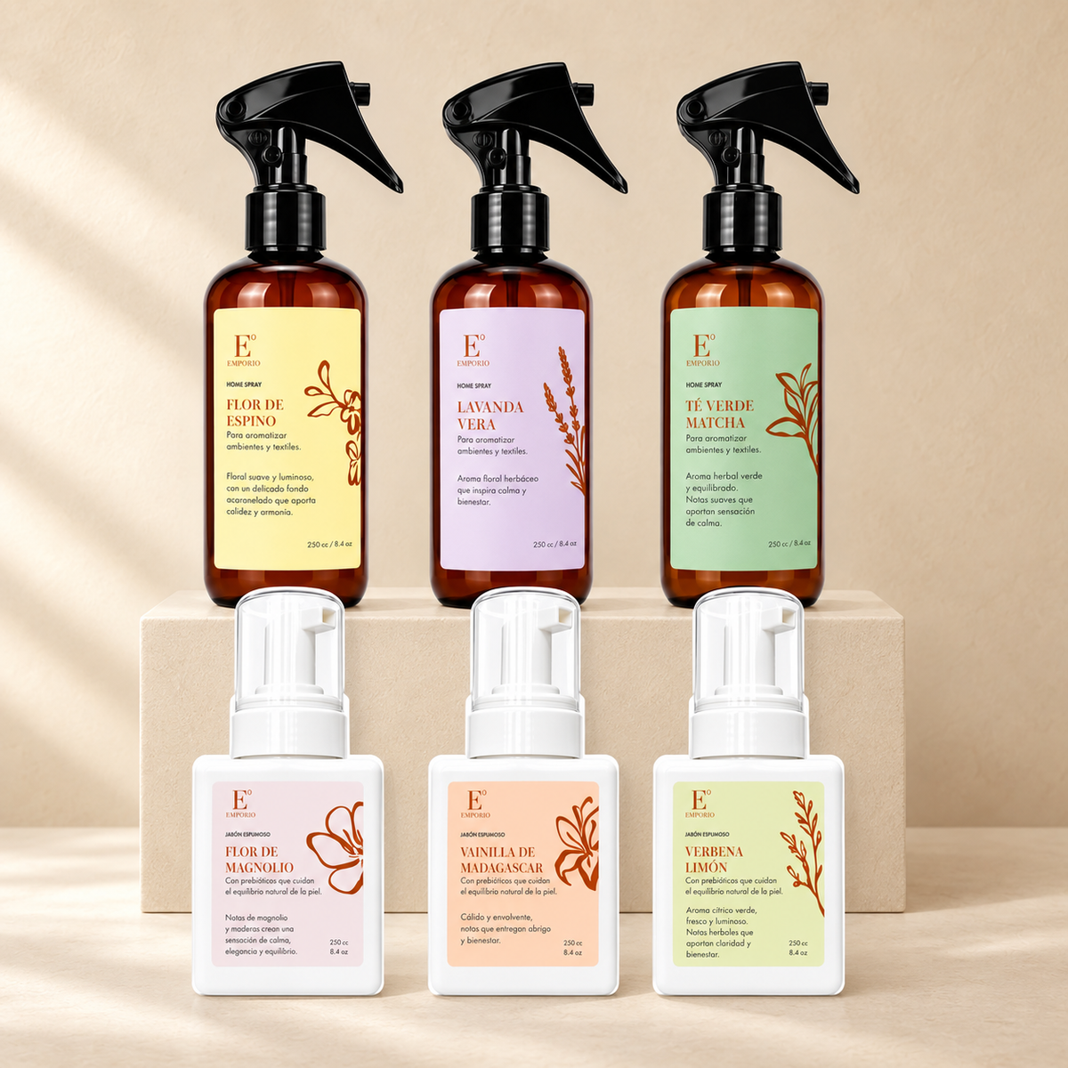 Pack Lanzamiento Personalizable · 3 Home Sprays + 3 Jabones